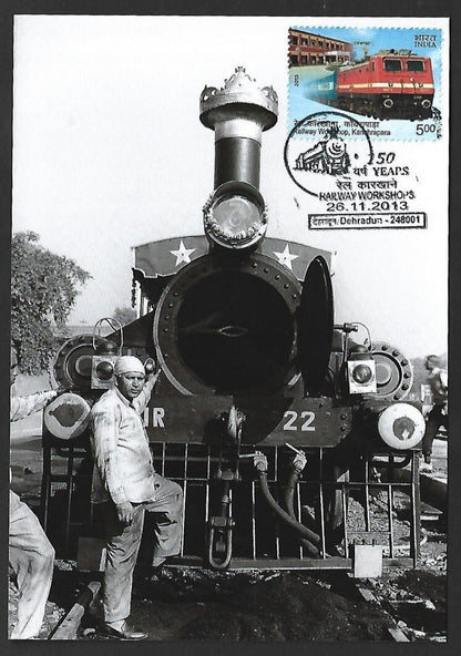 India 2013 50 Year of Railway Worshops maxi card The Fairy at Alwar