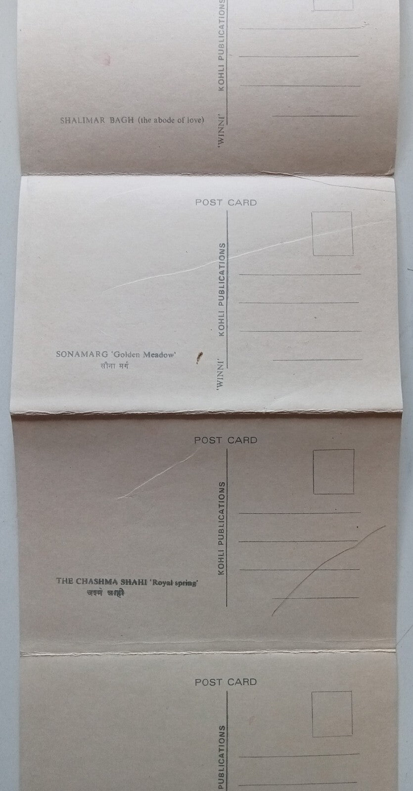 (AOP) India - Kashmir vintage booklet of 10 postcards
