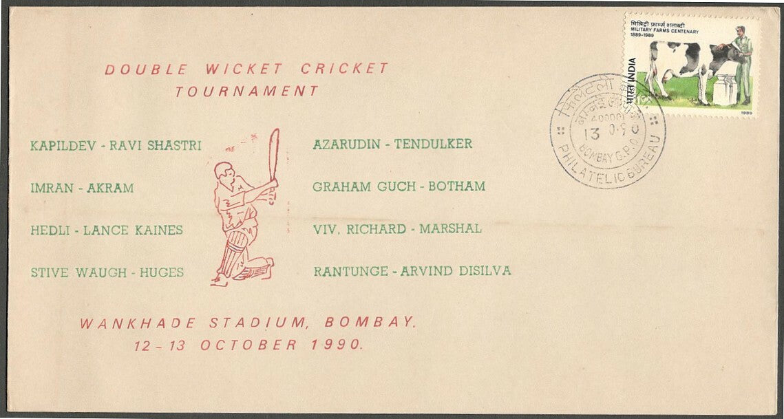 India CRICKET special cvr 1990 DOUBLE WICKET TOURNAMENT WANKHADE STADIUM Bombay