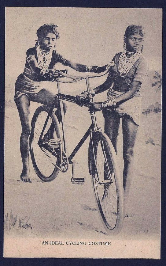 India vintage UB colour postcard An Ideal Cycling Costume