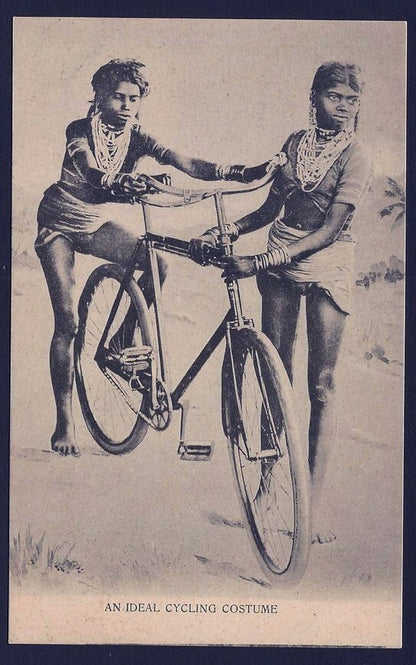 India vintage UB colour postcard An Ideal Cycling Costume