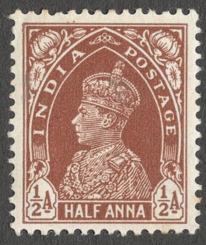 AOP India KGVI King George VI 1937-40 1/2a red brown MNH. SG 248 £11