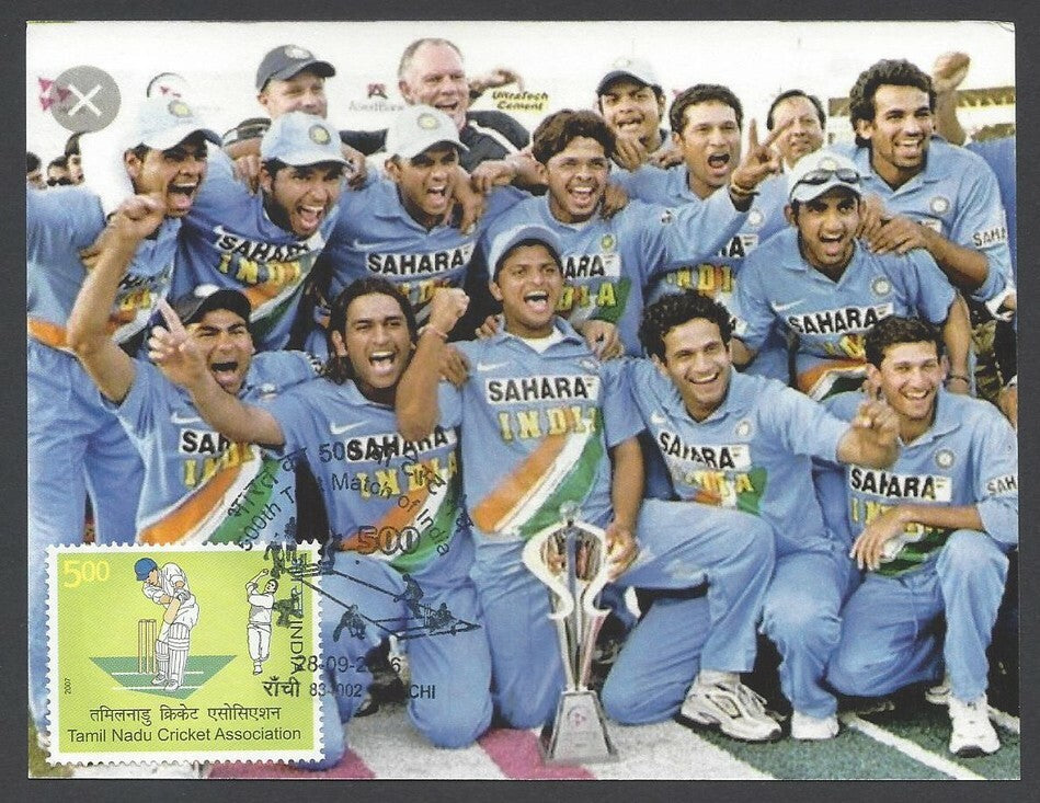 AOP India 500th CRICKET Test Match FD card SOURAV GANGULY