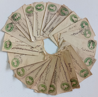 AOP India KGV 1/2a green envelopes x 100 selected for condition WHOLESALE
