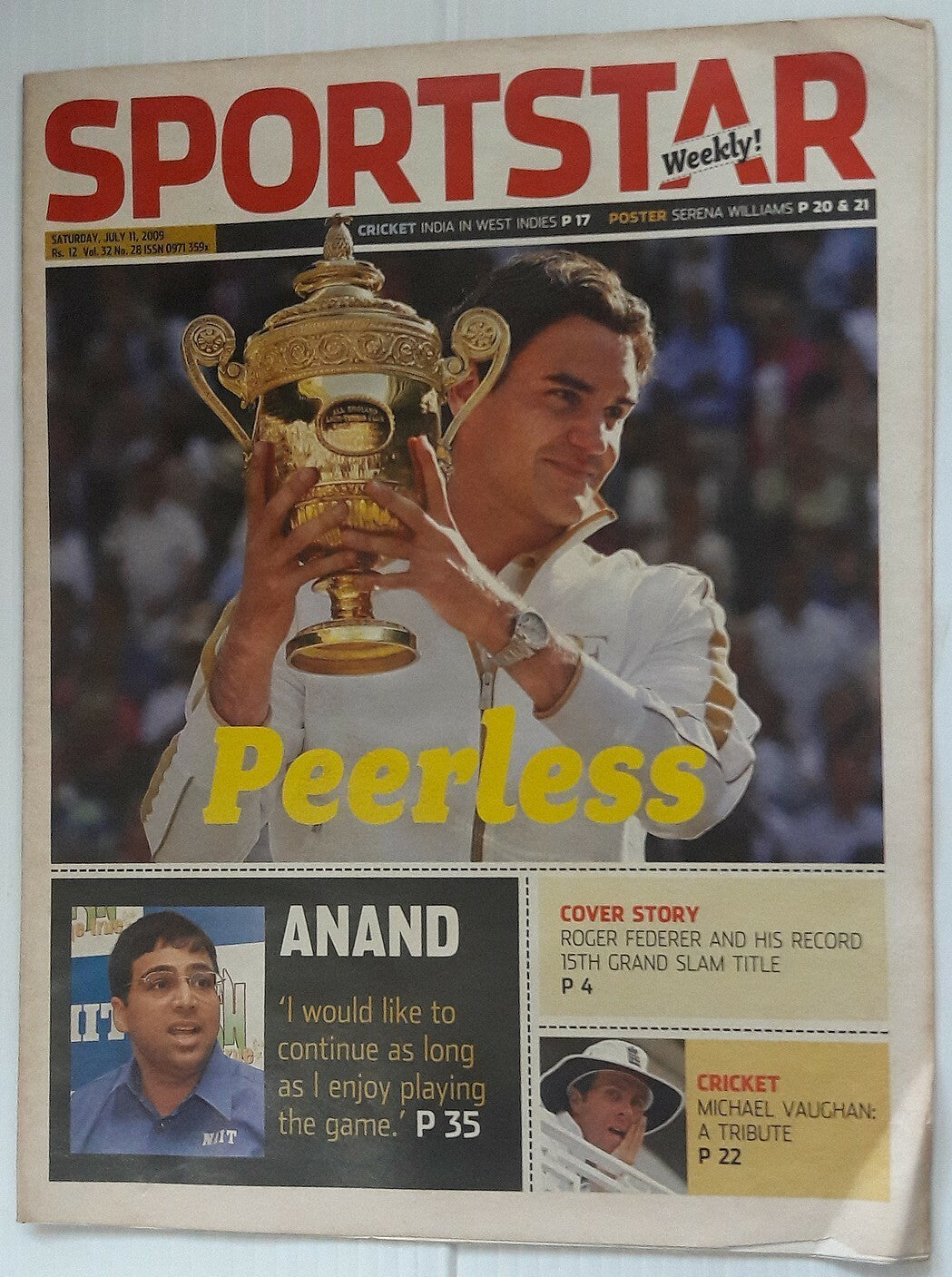 India Sportstar 2007-12 TENNIS cover issues 10” X 13” (5)