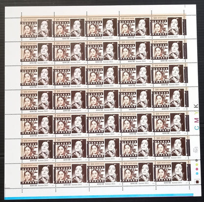 India 2011 Legendary Heroines of India set of 6 sheets of 35 MNH