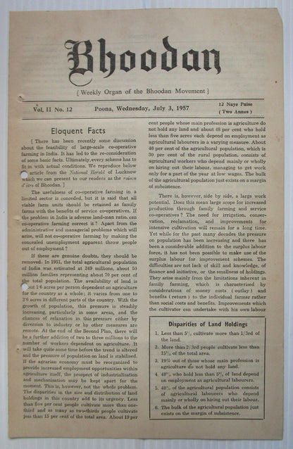 BHOODAN Weekly of the Bhoodan Movement India 1957 issues (27)