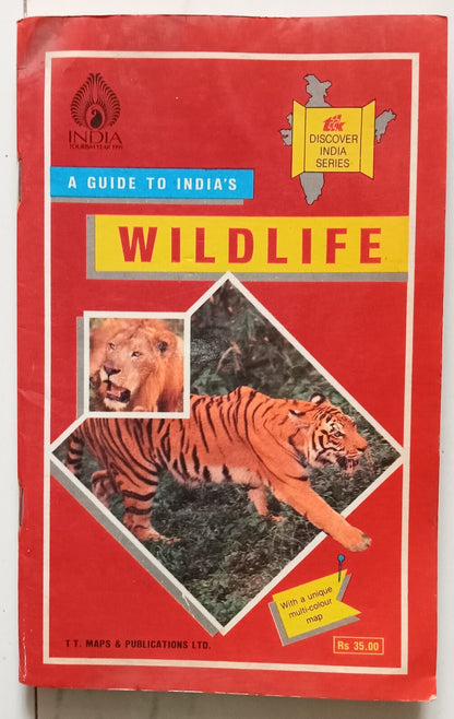 AOP India Guide To India WILDLIFE 1991 with multi colour illustrated map