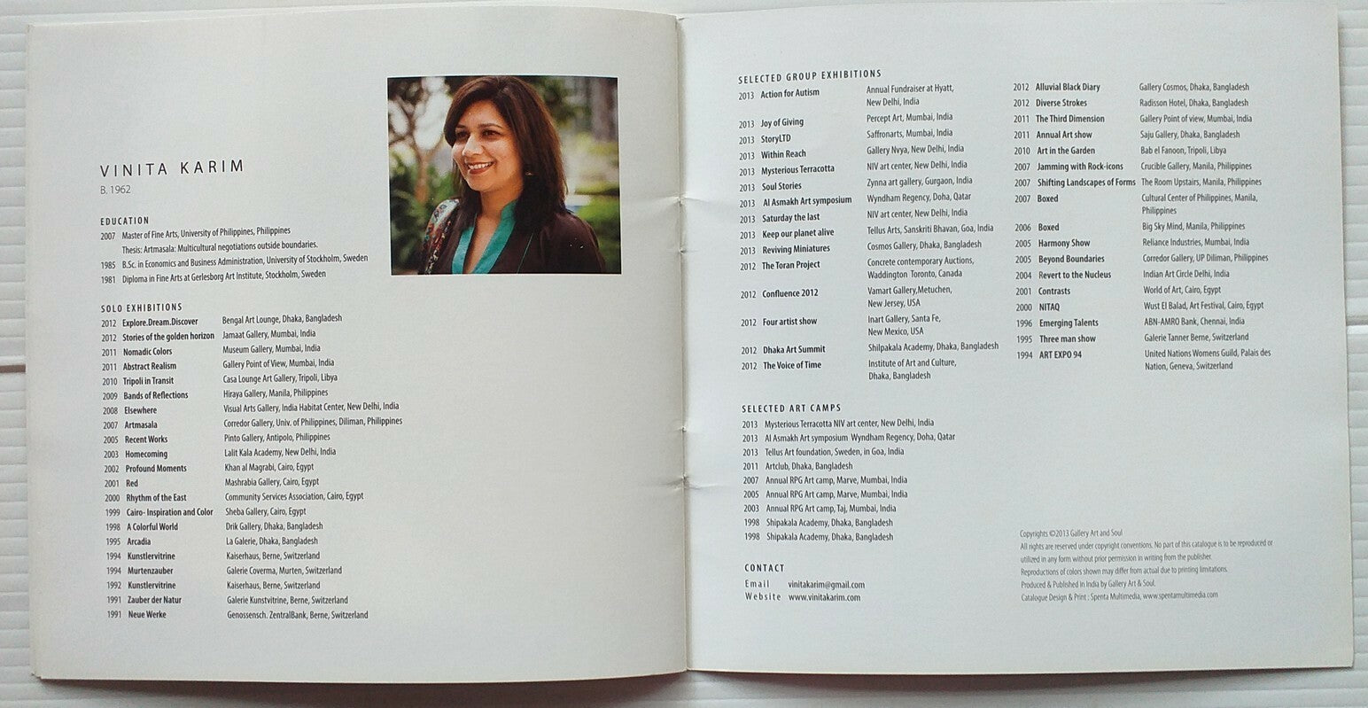 India Contemporary Art VINITA KARIM 2013 Exhibition souvenir 10 pages