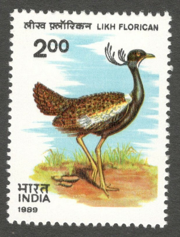AOP India 1989 Likh Florican Bird MNH	