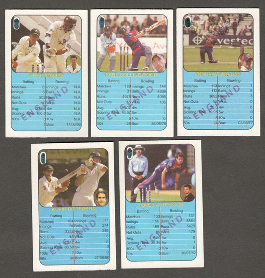 (AOP) India CRICKET England players trading cards with player statistics (5)