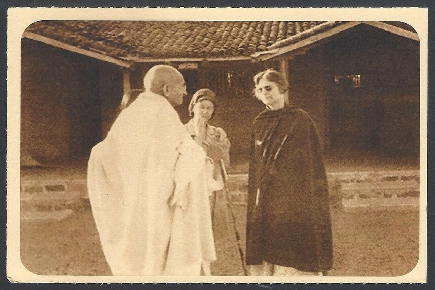 AOP India full back pictorial 50p Gandhi postal card GANDHI 