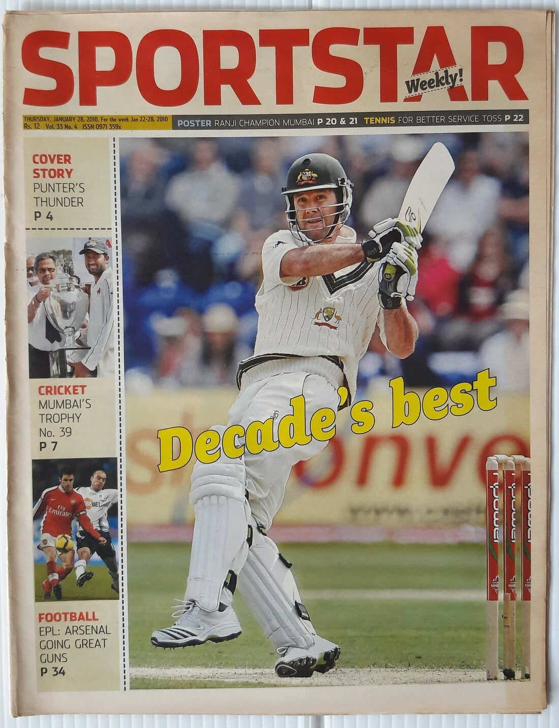India Sportstar 2008-11 CRICKET cover issues 10” X 13” (5)