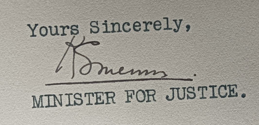 India 1942 crested letter JODHPUR STATE / RAJPUTANA signed Justice Minister