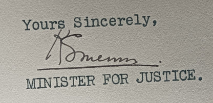 India 1942 crested letter JODHPUR STATE / RAJPUTANA signed Justice Minister