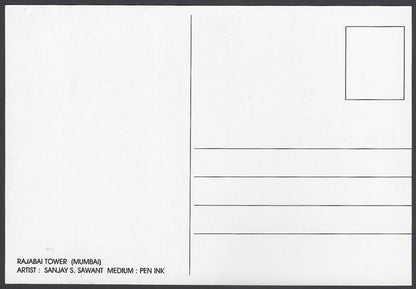 AOP India BOMBAY sketch postcard RAJABAI TOWER
