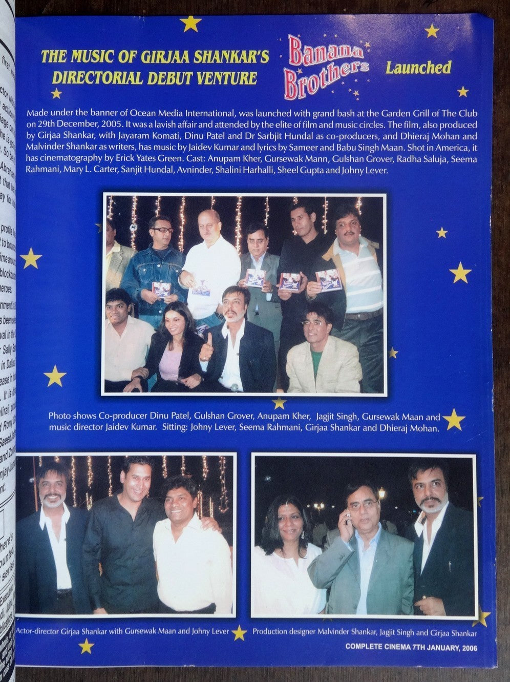 Bollywood Trade magazine COMPLETE CINEMA 7 Jan 2006 issue – Sohail Khan cover
