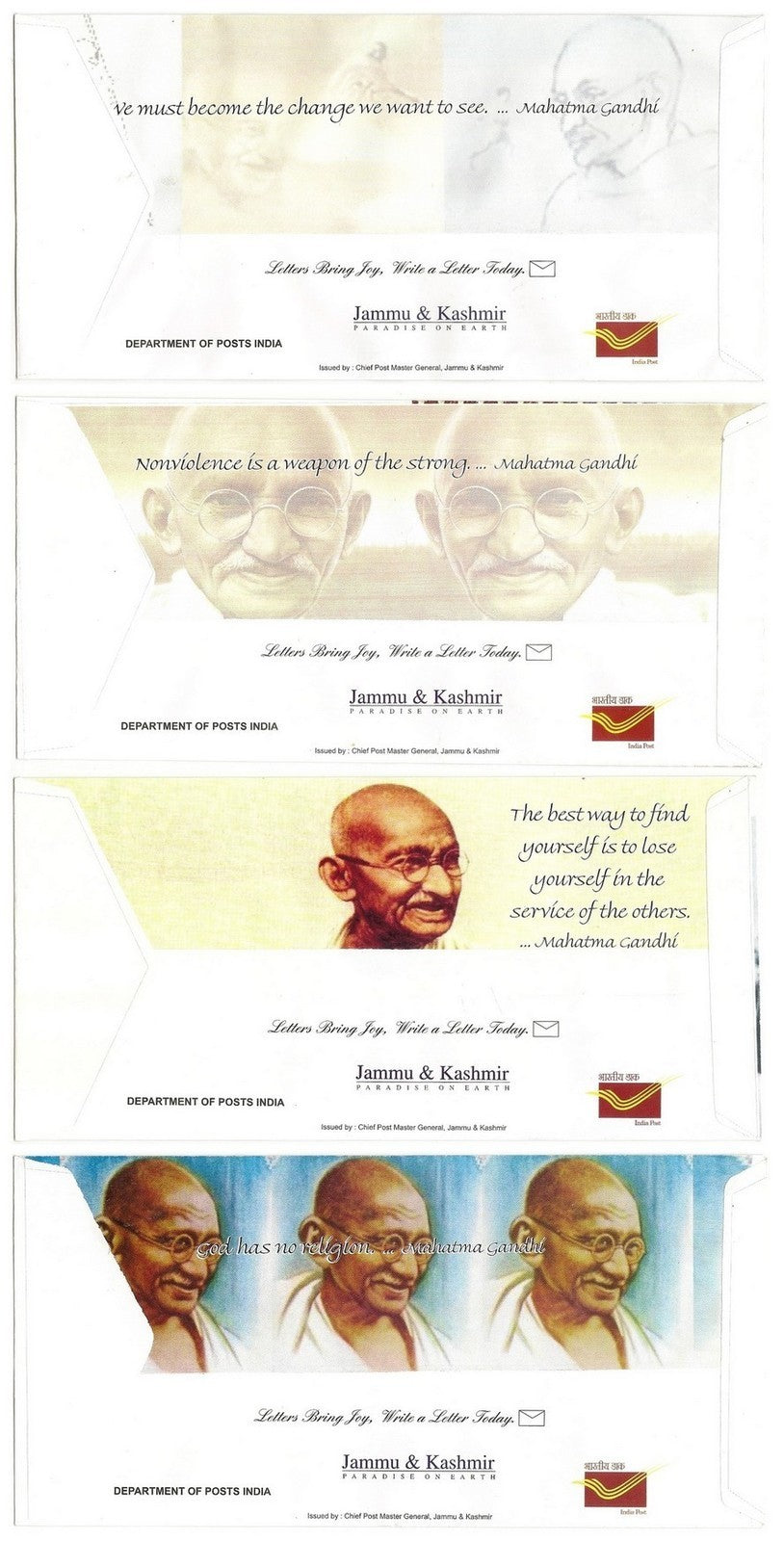 India 2012 Gandhi Exhibition Jammu special covers with Gandhi My Stamps (4)