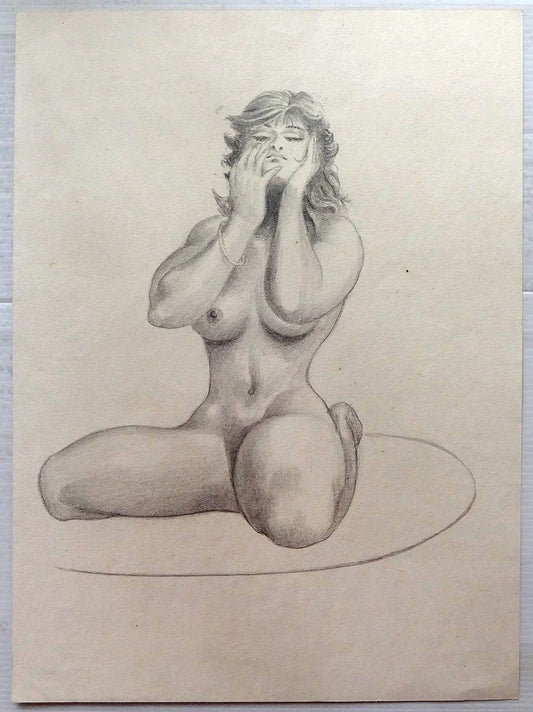 Indian nude beauty 11” x 15” pencil and/or charcoal on card