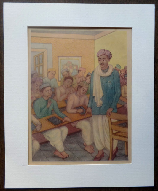 India Life of Gandhi print in card frame  8" x 10" 
