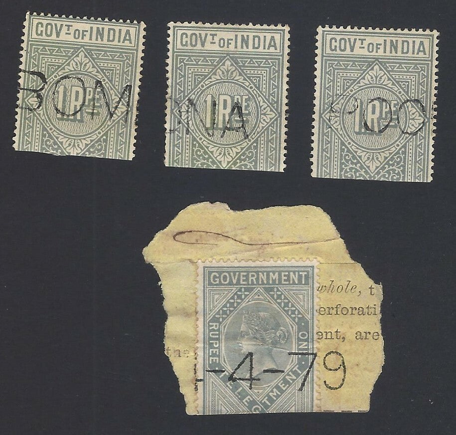 India QV Queen Victoria telgraph stamps mixture to 50R used (52)