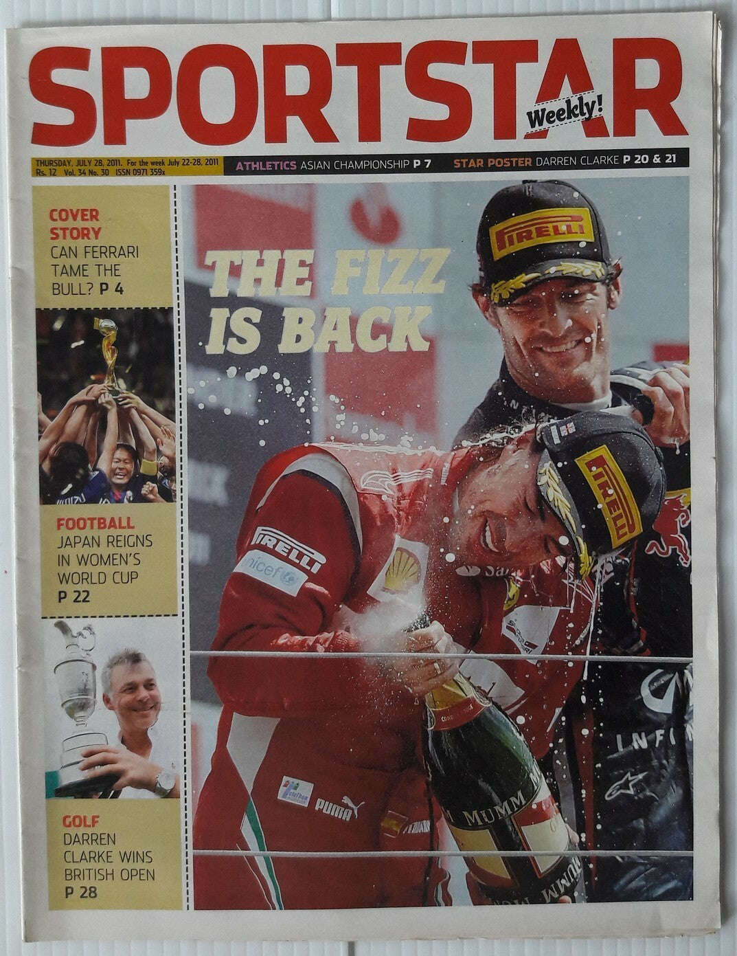 India Sportstar 2006-11 RACING cover issues 10” X 13” (5)