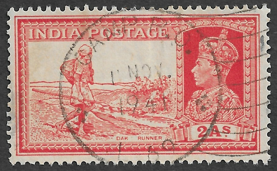 AOP India KGVI King George VI 2a Dak Runner canc CAMP P.O. L-69