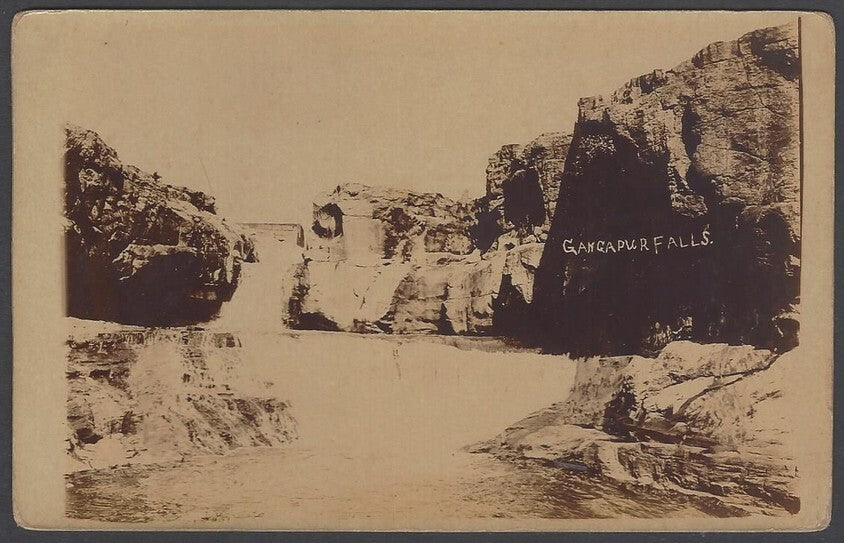 AOP India vintage real photo postcard GANGAPUR FALLS