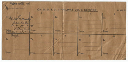 India 1936 BB&CI Railway Co Service cover