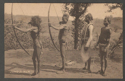 AOP India vintage postcard JUNGLE MEN