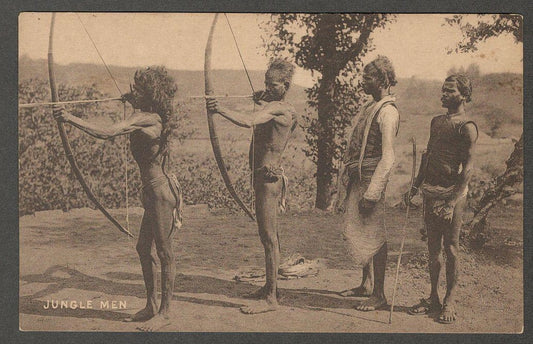 AOP India vintage postcard JUNGLE MEN
