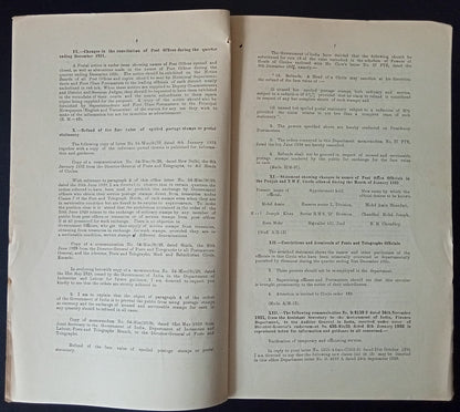India 1931 PG'S POSTAL CIRCULAR Refunds for spolied Postage stamps, etc.