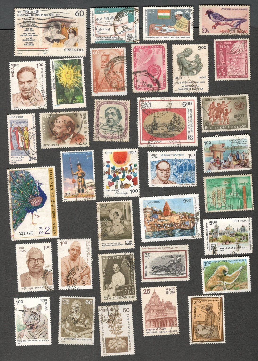 AOP India collection of large 1000+ different commemorative stamps