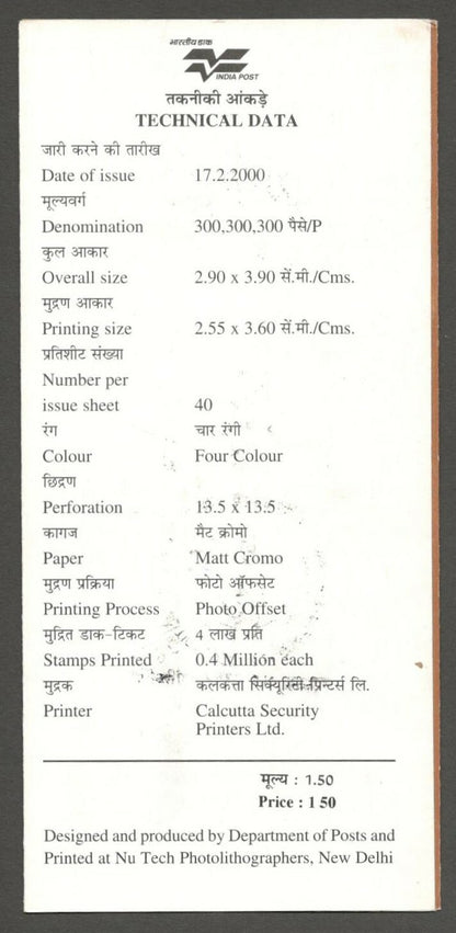 India 2000 Socio Political Personalities first day used brochure