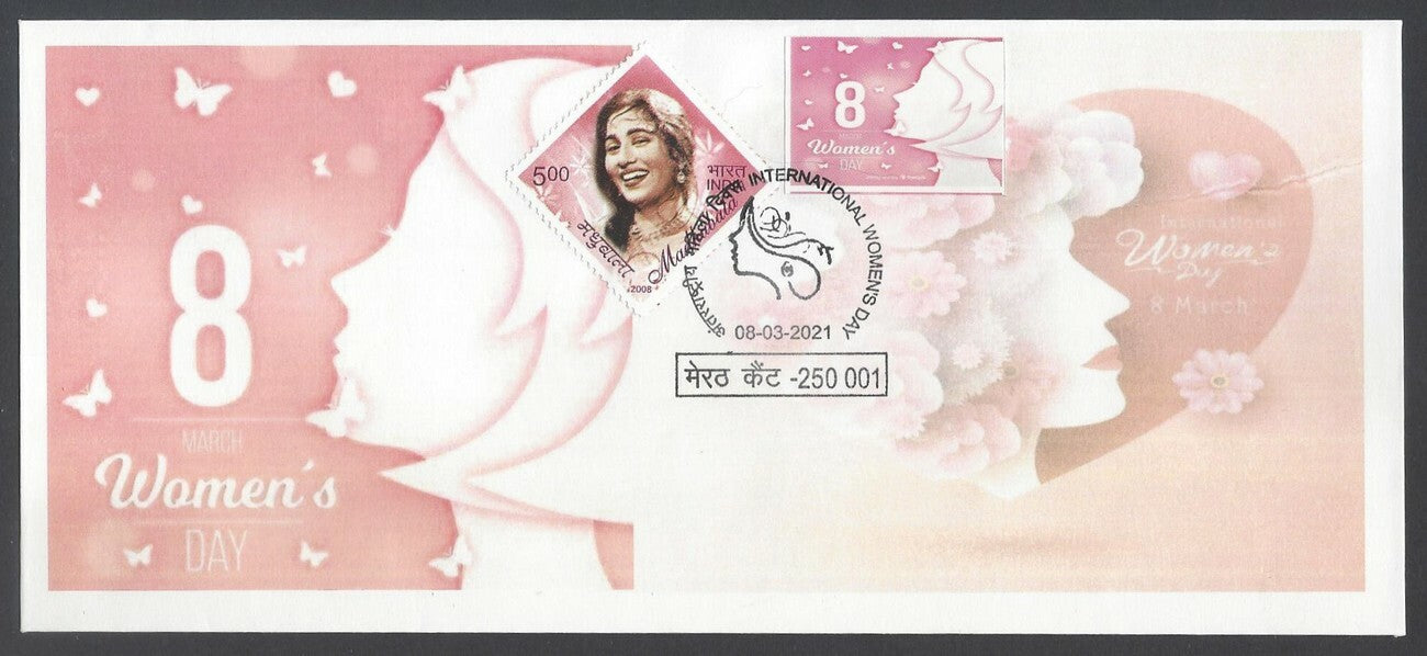 AOP India 2021 WOMEN'S DAY event cover with 2008 Madhubala with label