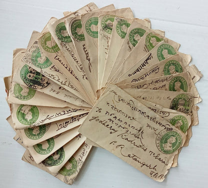 AOP India KGV 1/2a green envelopes x 100  selected for condition WHOLESALE