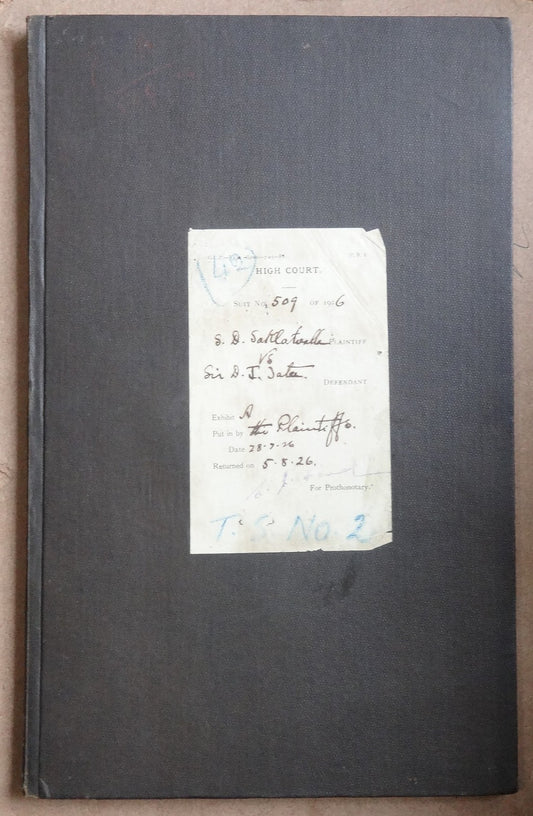 India 1887 Indenture signed Jamshetji, Dorabji, Ratanji & Sir Ratan TATA