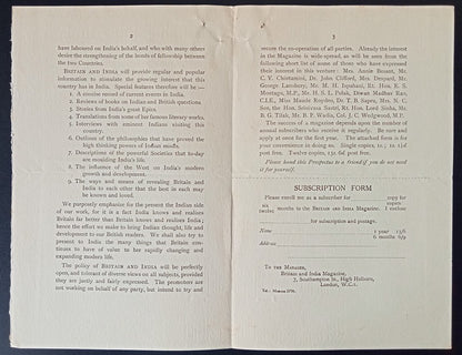 BRITAIN & INDIA Association for the Study of Mutual Interests booklet etc c.1929