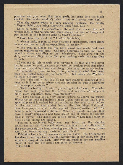 India WW2 1943 National Front propaganda pamphlet WASTE NOT WANT NOT