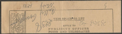 AOP India 1930s telegraph receipt with advertisement for COUREPORE Paint