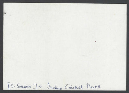 AOP India CRICKET S Sriram signed autograph card