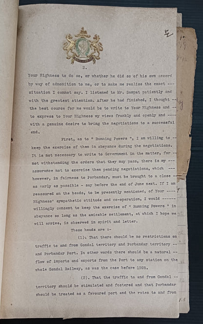 India 1933 Gondal Porbandar Dispute correspondence incl. 20 signed by Maharajas