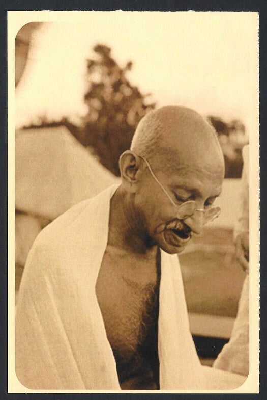 AOP India full back pictorial 50p Gandhi postal card GANDHI 