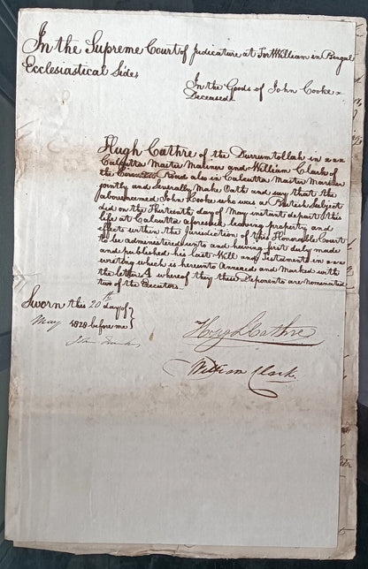 India King George IV 1828 Fort William, Calcutta 6 page document