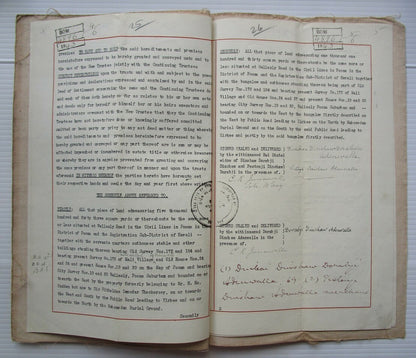 India 1943 Deed of Appointment document with Special Adhesive KGV 20R