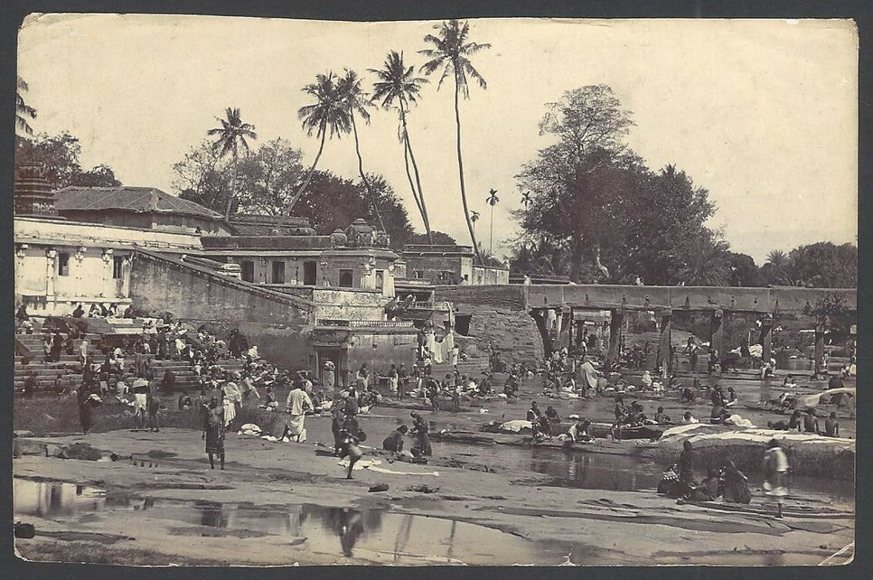India Bathing Ghat, Paschimar Andher view pre 1900 photo 9cm x 13cm