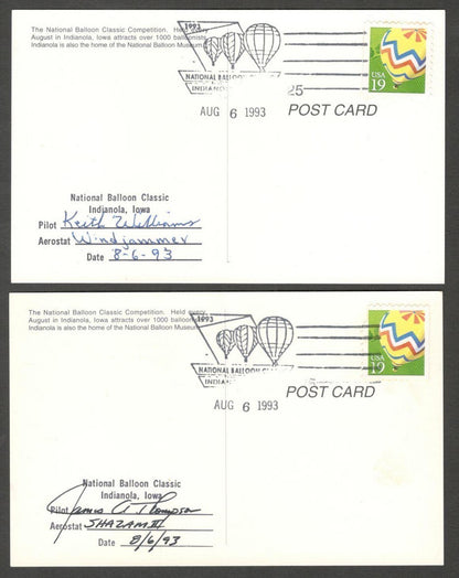 National Balloon Classic, Indianola 1993 covers signed by Pilots (10)