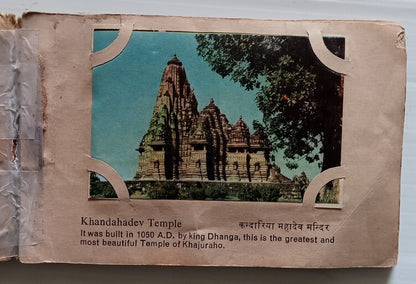 AOP India Khajurao Tourist Album of 32 colored photos. Album in tatters, photos 