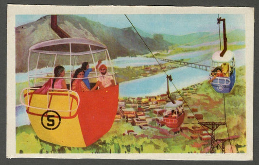 AOP India vintage Hindu postcard Trolly on Mansa Dev & Yamnotri Temple