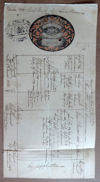 India 1859-71 Congreve stamp paper 1R red & black Type 13